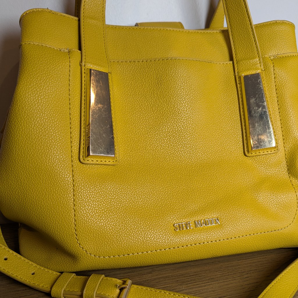 Steve Madden Bgrammer Satchel Hand Bag Mustard Yellow Tik Tok Viral Trendy